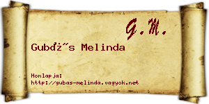 Gubás Melinda névjegykártya